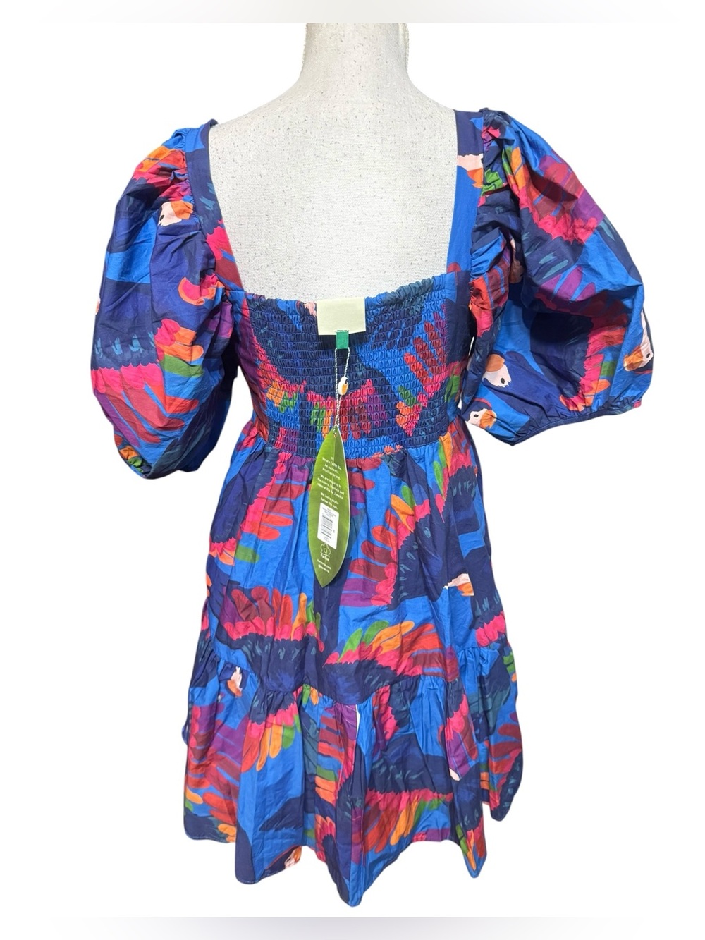 Farm Rio rainbow macaws mini dress size medium NWT - Picture 4 of 6